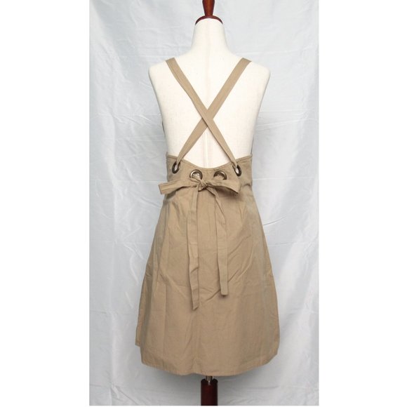 Anthropologie Forever That Girl Bow-Back Mini Dress Khaki Brown - Medium - Picture 6 of 10